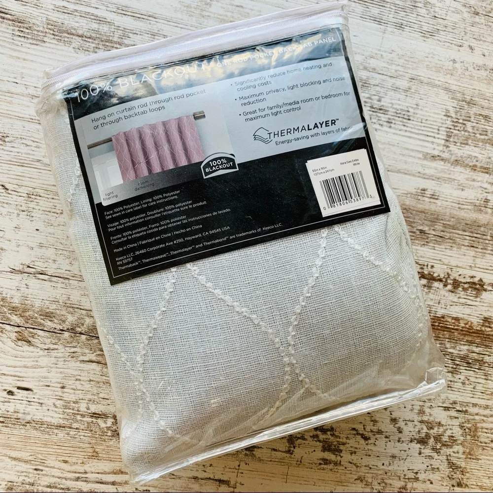RED BARREL STUDIO Gosse Max Blackout Curtain Panel White 50 x 95 NEW NIP